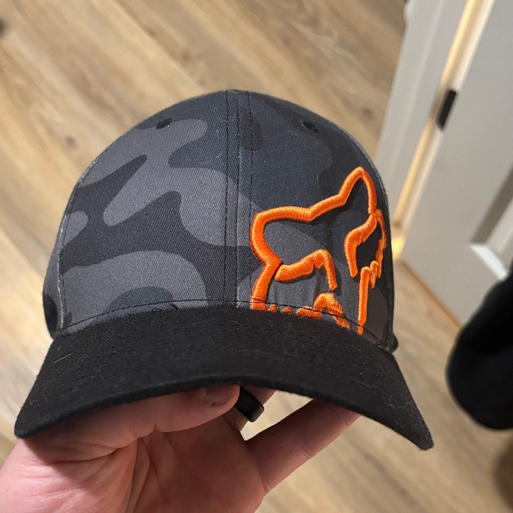 Fox Racing Men's Camo Black and Orange Hat